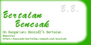 bertalan bencsak business card